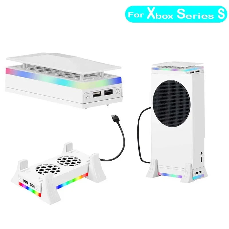 Base Ventilador Enfriamiento Xbox Series S - Dock Carga Control con Luz RGB