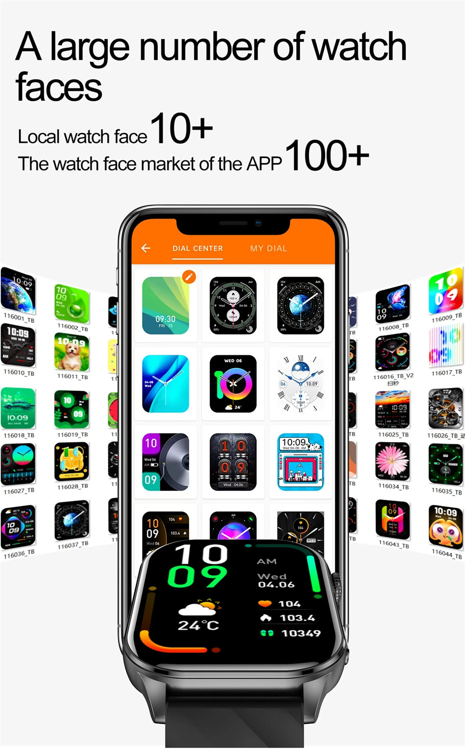 Smartwatch LIGE mujer – pantalla HD 2.01", monitor de salud y resistente al agua