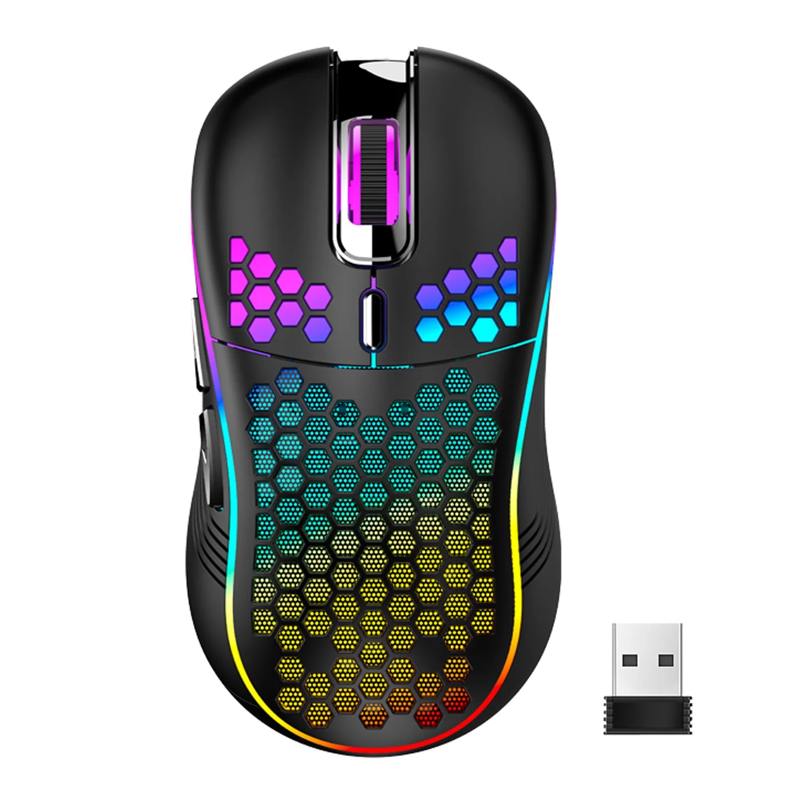 Mouse gaming con cable – diseño panal, retroiluminación RGB y DPI ajustable 7200