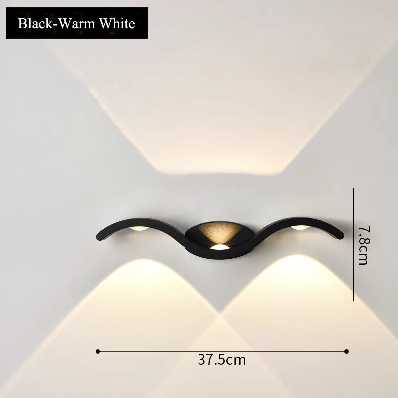 Lámpara de pared LED 9W – impermeable IP65 para interiores y exteriores