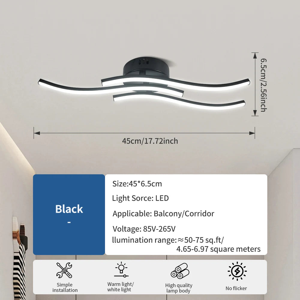 Lámpara de techo lineal – luz tricolor para living, dormitorio y comedor