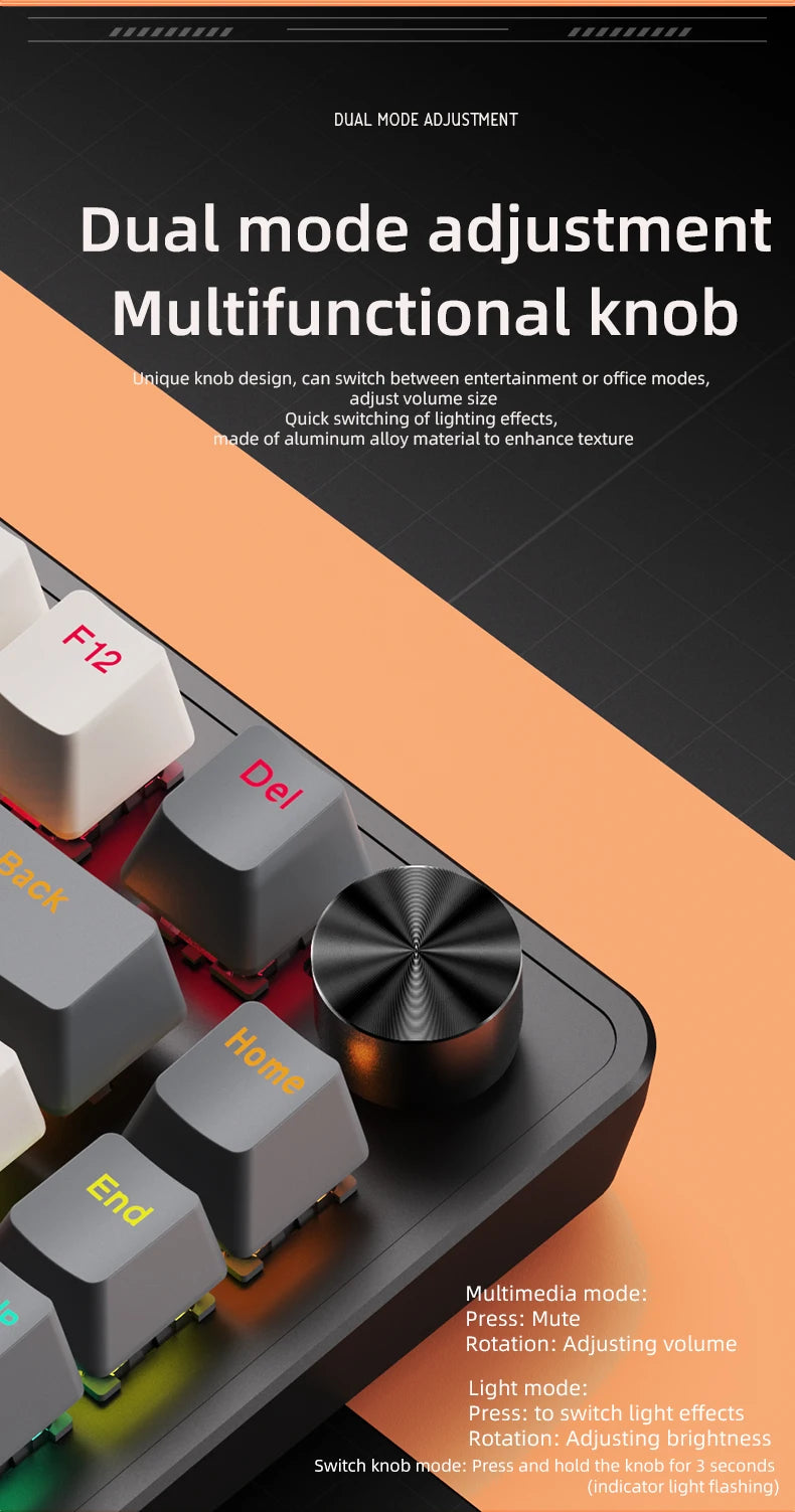 Teclado mecánico 75% APAYADO – cableado, control multimedia y retroiluminación transparente