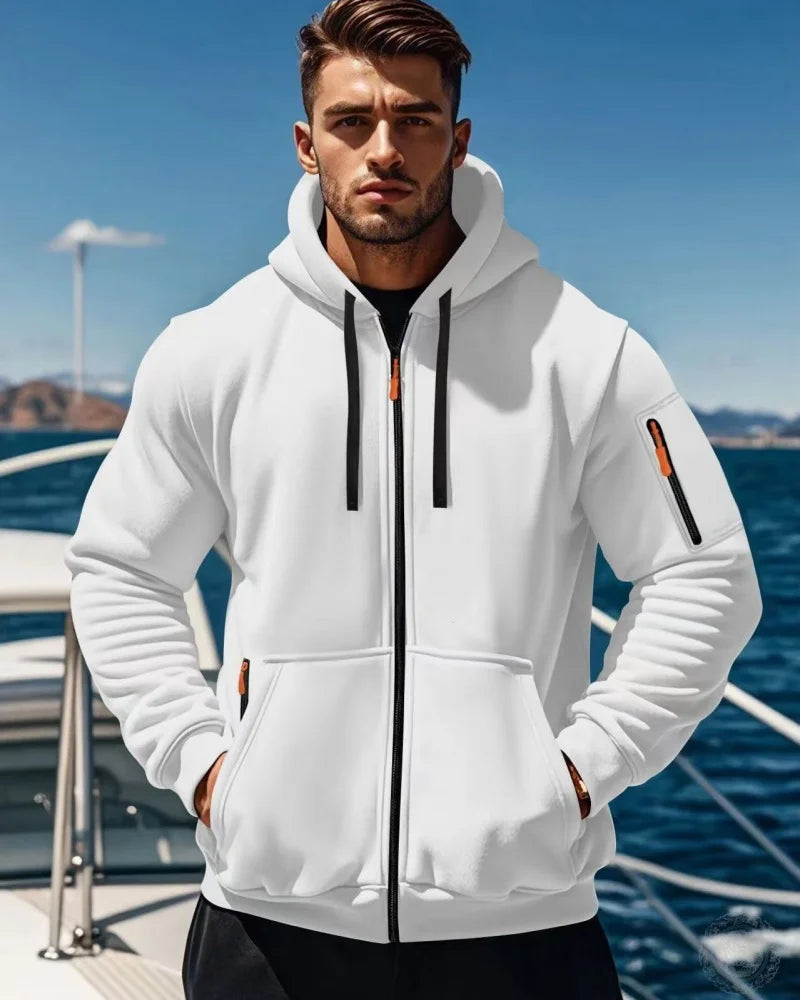 Hoodie hombre moderno – versátil con múltiples bolsillos y diseño simple