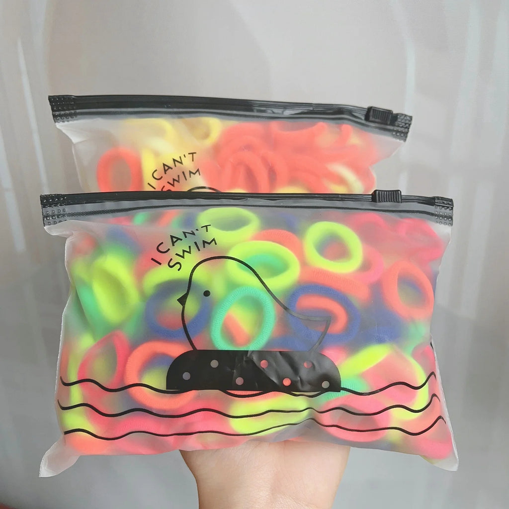 Set de 20/50 ligas elásticas para cabello – scrunchies y bandas de colores para niñas