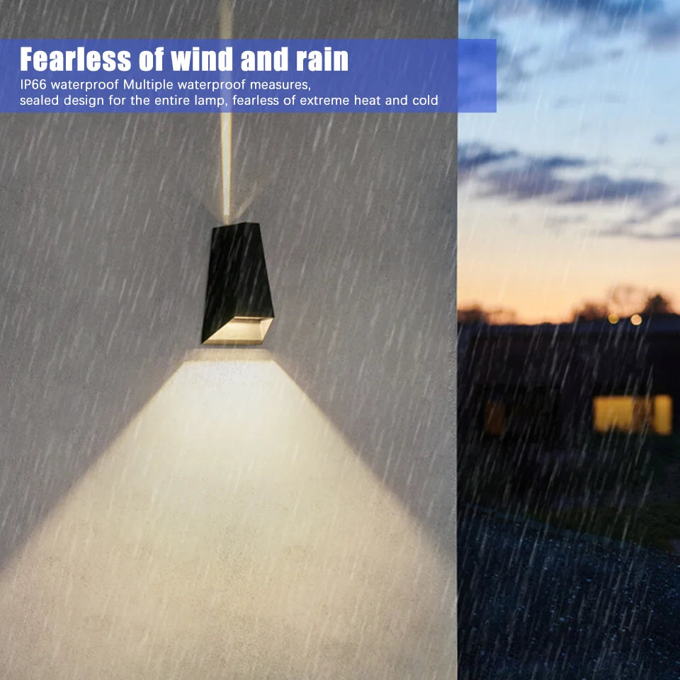 Lámpara LED de pared exterior – IP66 impermeable, 4W-6W para jardín y porche