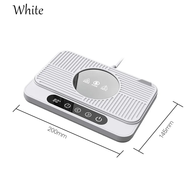 Calentador de Tazas 50W - Placa Caliente Eléctrica - 9 Niveles de Temperatura - Posavasos Calentador - Para Lonchera, Leche, Café - Hogar y Oficina