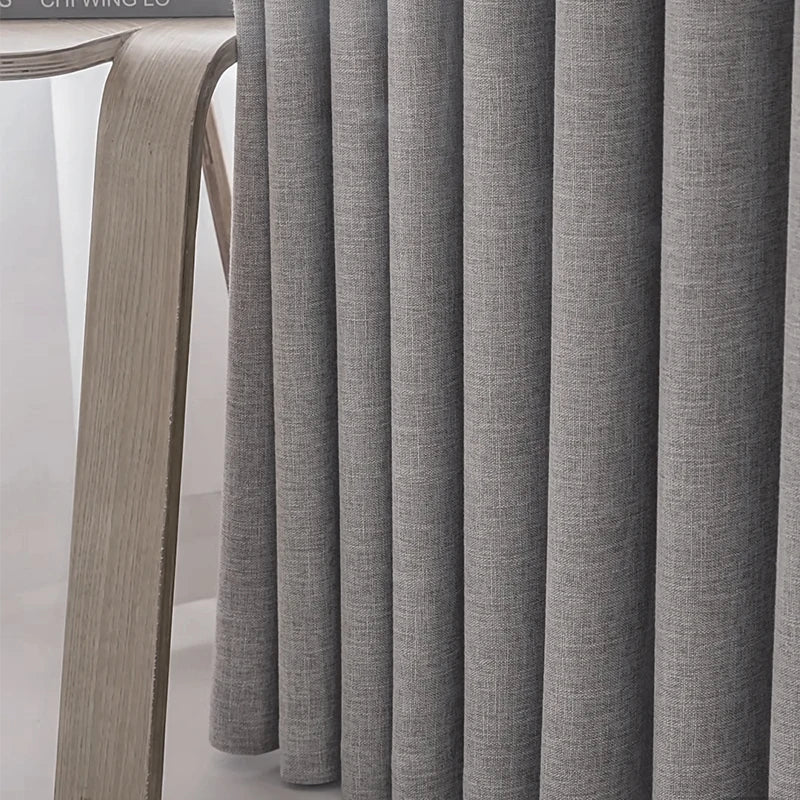 Cortinas blackout de lino Asazal – lujo moderno y opaco para living y dormitorio