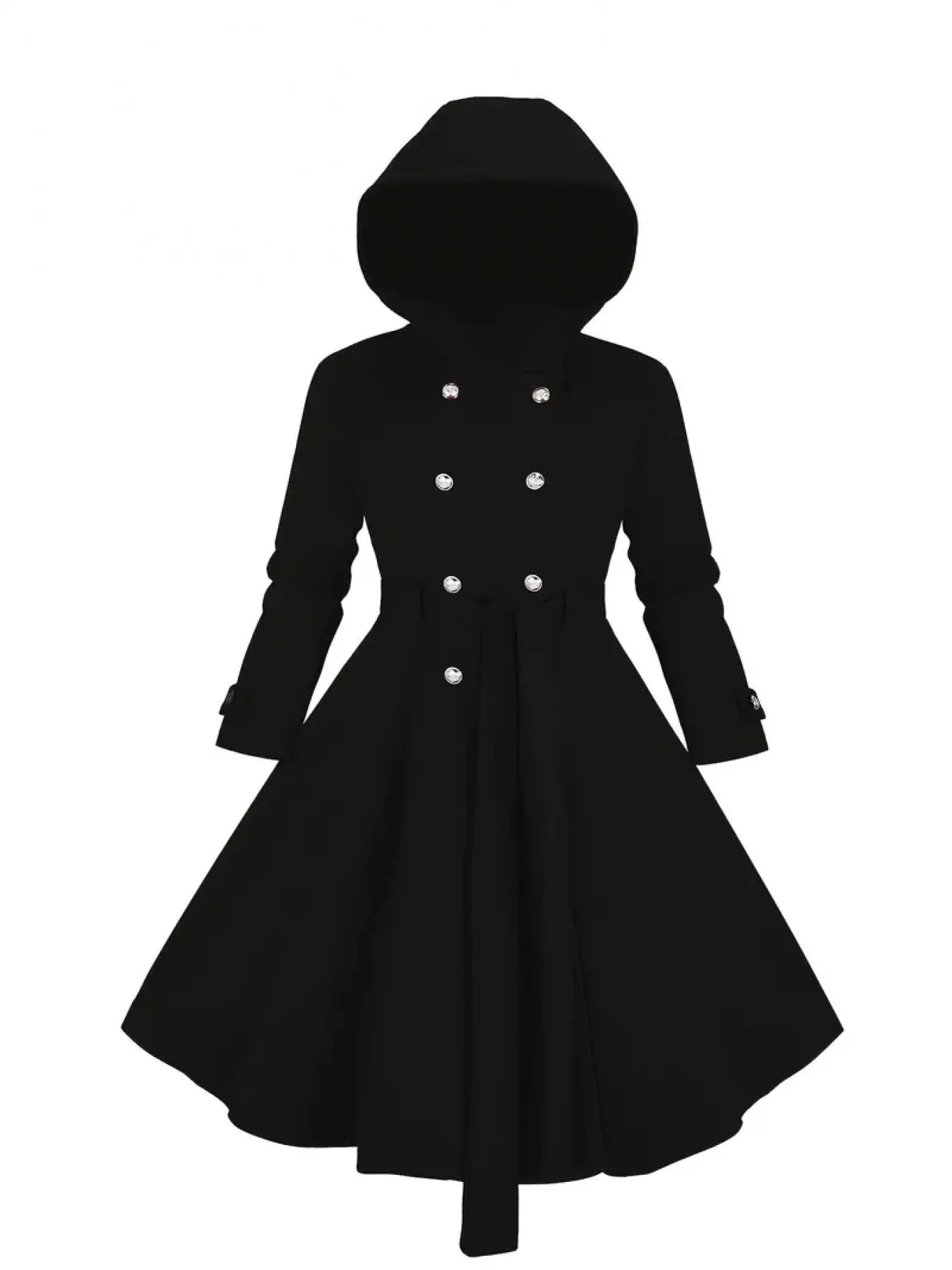 Campera doble botonadura mujer – con capucha, elegante y casual, talles grandes otoño/invierno