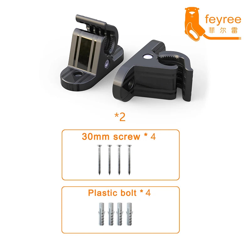 Soporte universal Feyree 2 piezas – clip fijo con tornillos para cargadores EV tipo 1 y 2