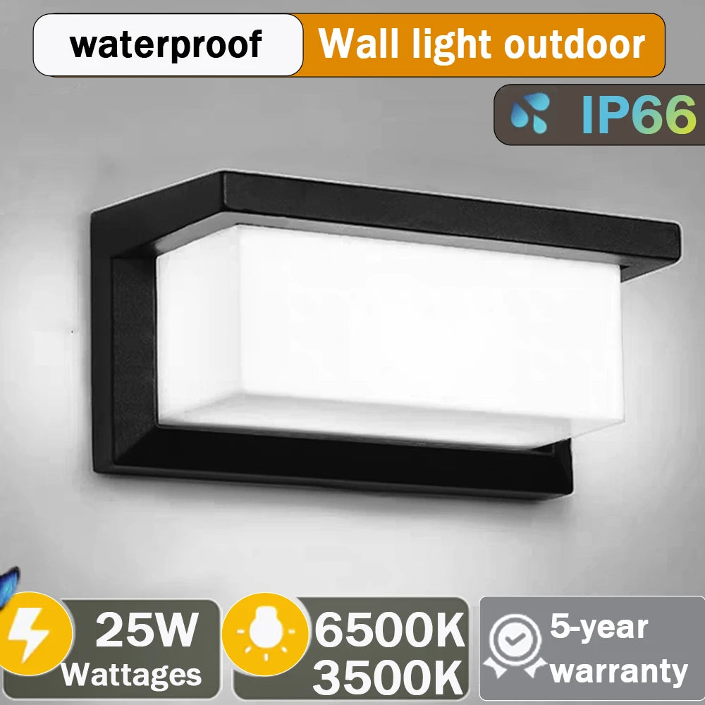 Lámpara LED de pared – impermeable IP65, ahorro energético para interior y exterior
