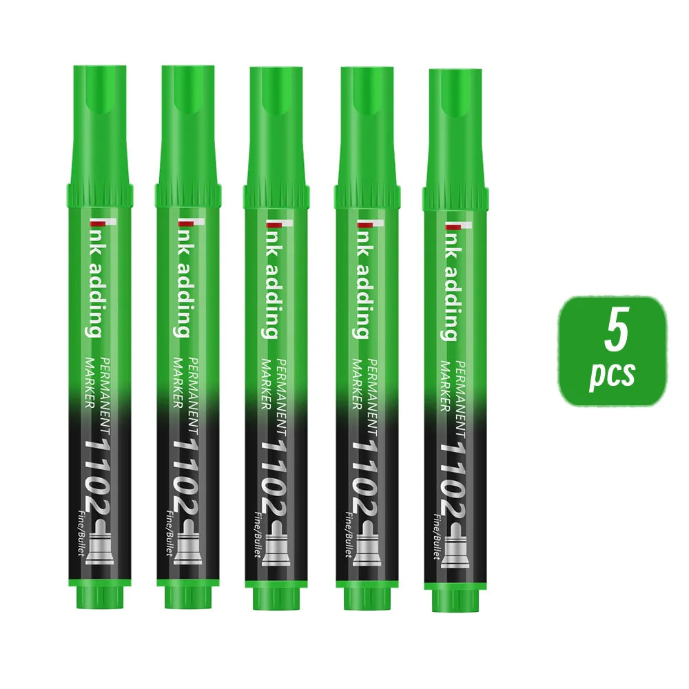 Set marcador permanente 2mm – tinta roja, azul y negra, punta fina y rápido secado