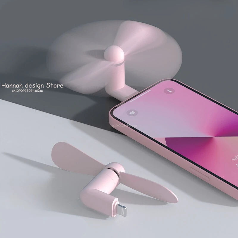 Mini Ventilador Portátil 2 en 1 Type-C y Micro USB, Enfriador de Mano para Celulares Android