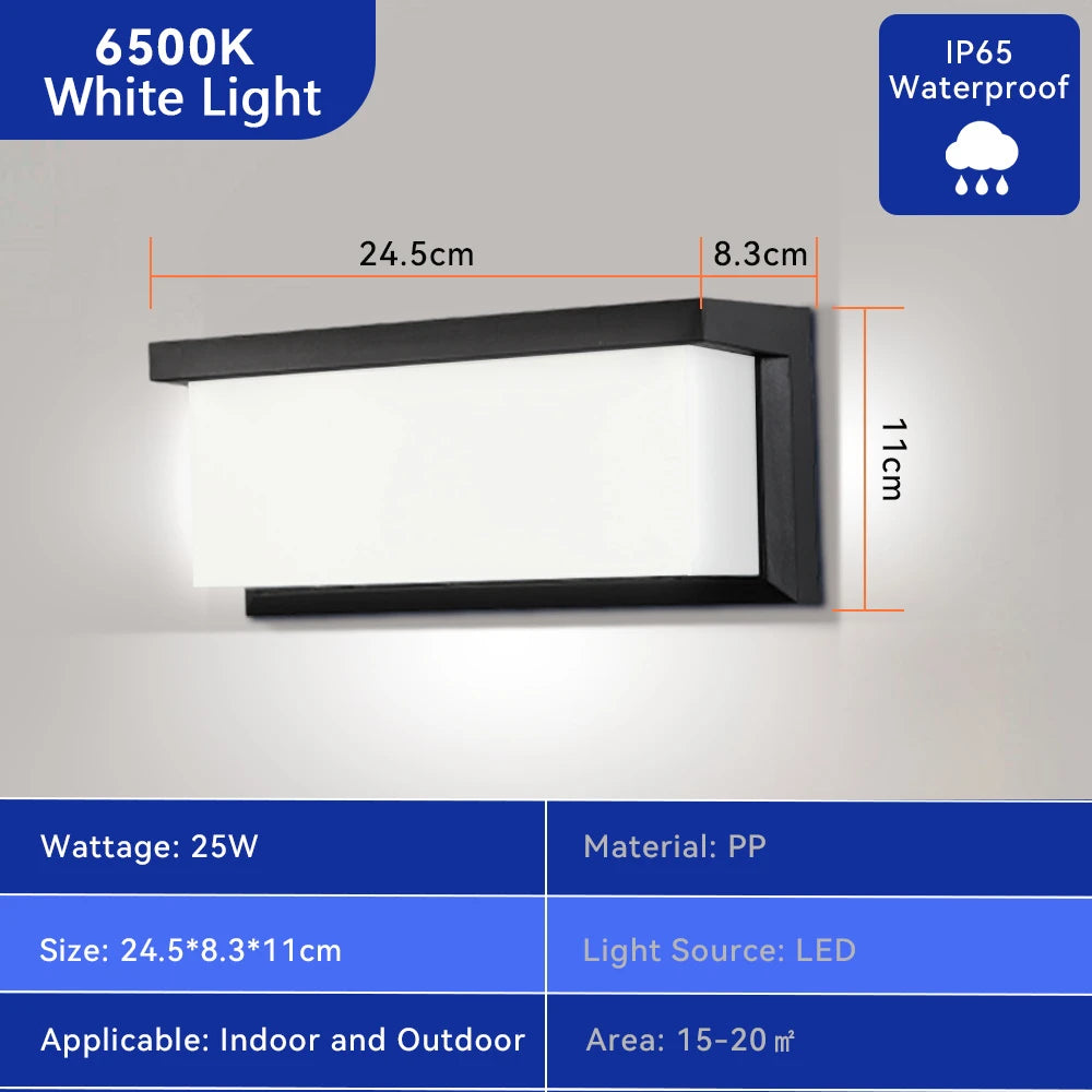 Lámpara LED de pared – impermeable IP65, ahorro energético para interior y exterior