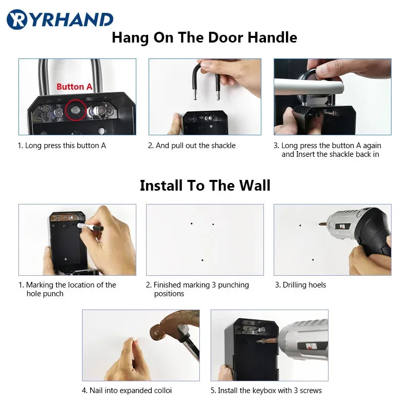 Caja de seguridad inteligente YRHAND TTlock – contraseña, huella digital y WiFi
