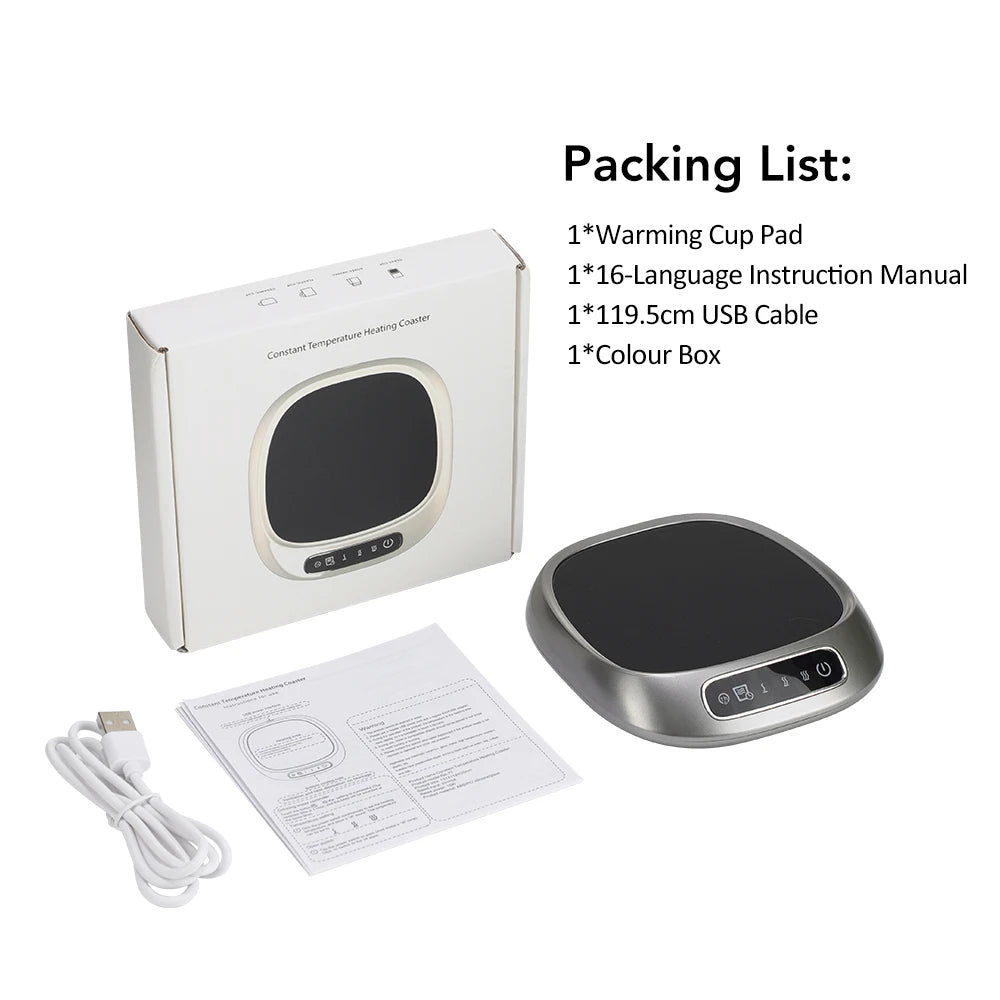 Calentador de Bebidas Eléctrico Inteligente - Control Avanzado de Temperatura - Placa Calentadora - Temperatura Constante - Temporizador - Apagado Automático - Calentador de Tazas