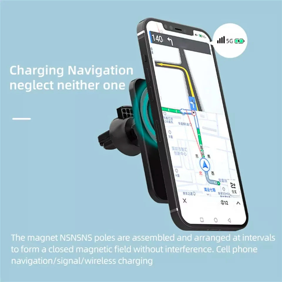 Cargador inalámbrico magnético para auto – soporte y carga rápida 30W para iPhone