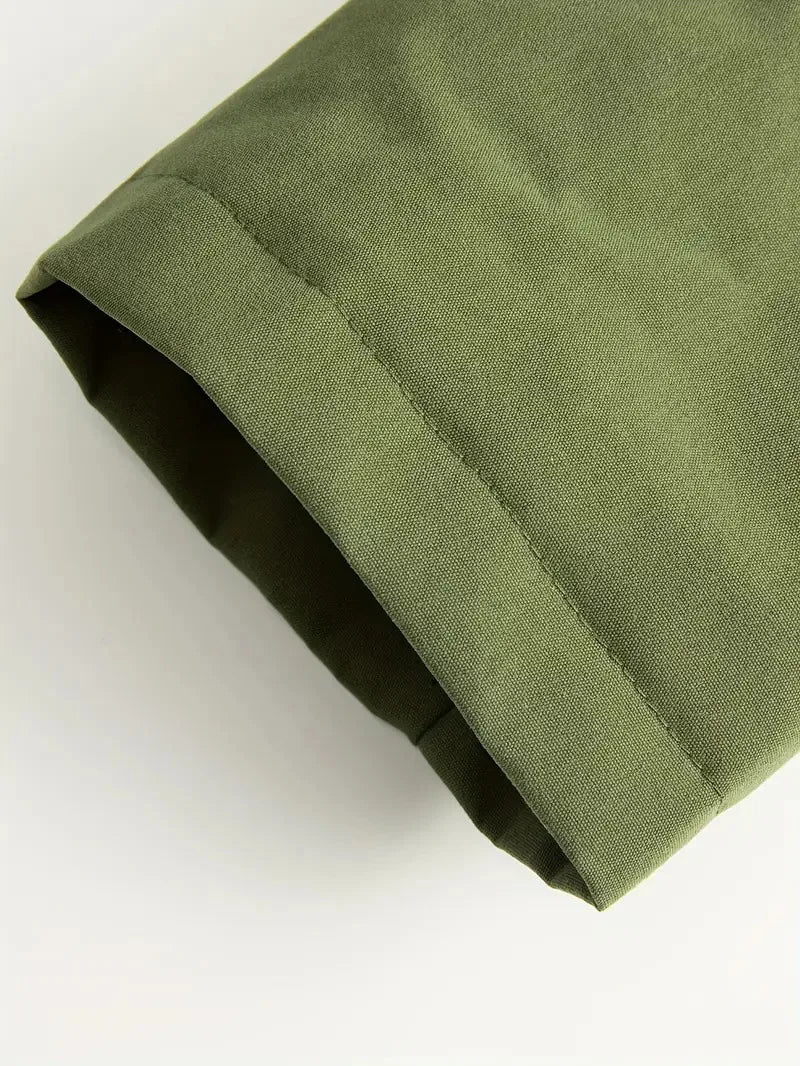 Campera fina acolchada con capucha para hombre – cortaviento casual con bolsillo