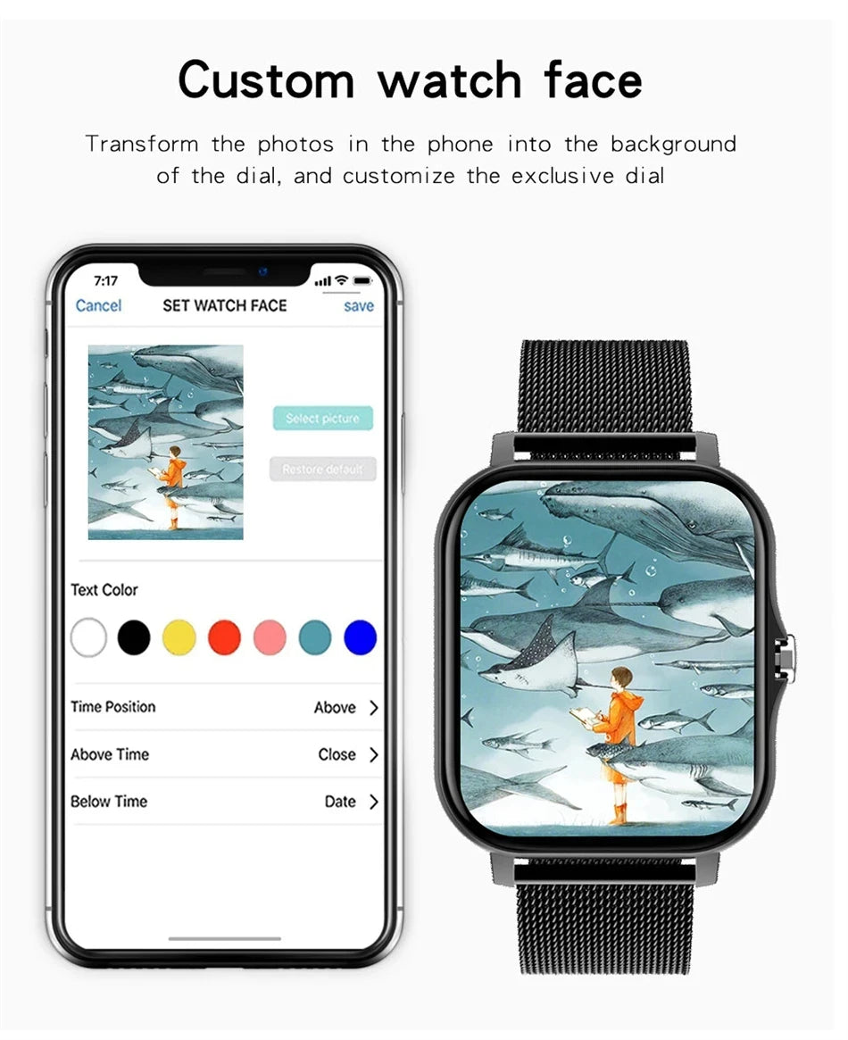 Smartwatch Android/iOS – pantalla HD 1.83", llamadas, alertas y modo deportivo