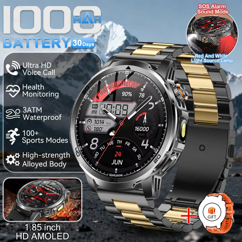 Smartwatch militar T-Rex 3 – pantalla AMOLED 466x466, batería 1000mAh y linterna