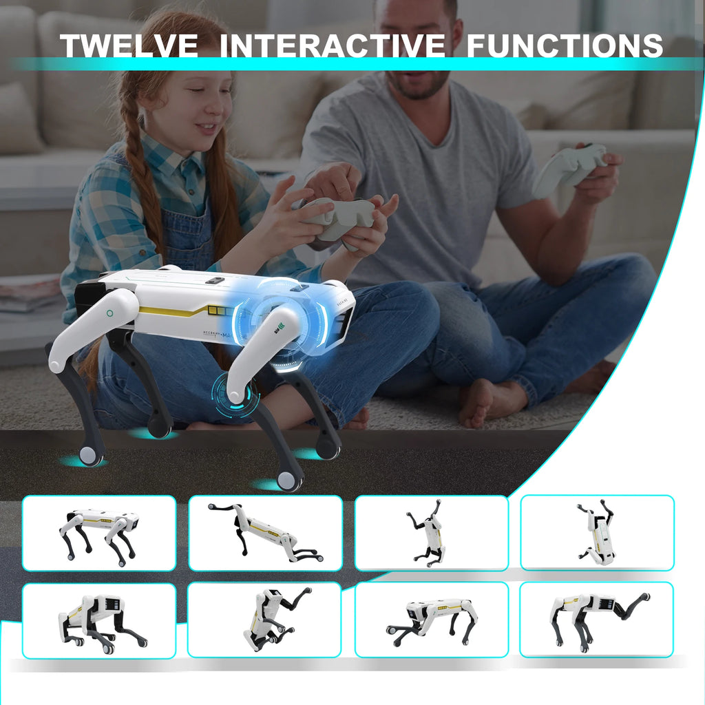 Perro Robot Inteligente con IA RC - Diálogo por Voz - Control APP Remoto - Programación - Canta y Baila - Perro Mecánico - Juguete para Niños