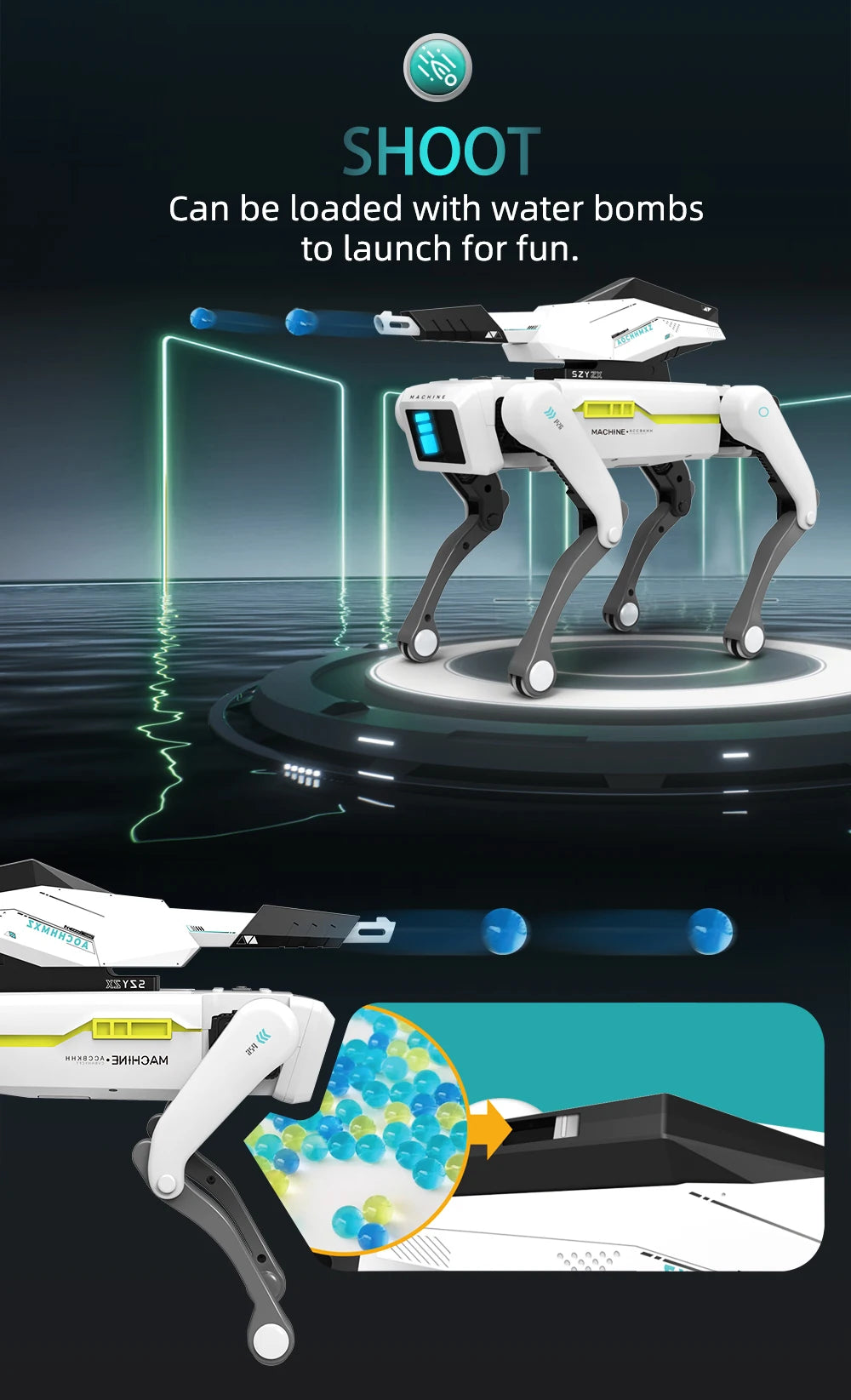 Perro Robot Teeggi Inteligente RC con Pinza - Multifunción - Perro Mecánico Educativo - Juguete Biónico Smart - Regalo