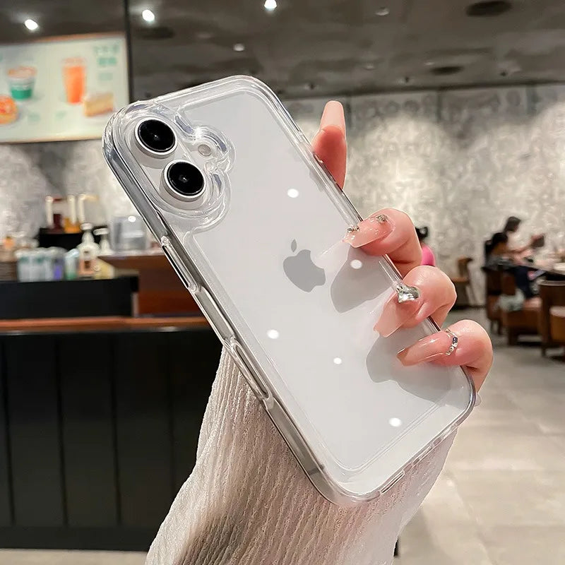 Funda transparente de lujo para iPhone – protección con airbag y diseño ultradelgado