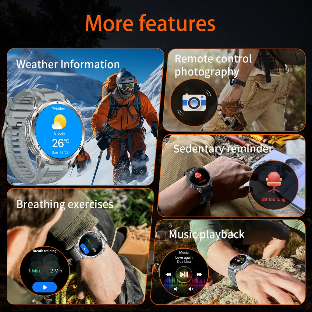 Smartwatch militar T-Rex 3 – pantalla AMOLED 466x466, batería 1000mAh y linterna