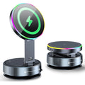 Soporte para Auto con Cargador Inalámbrico y Enfriamiento - Luz RGB Respiratoria - Sujeción Magnética - Para iPhone 12/13/14/15/16 - Soporte Teléfono Coche