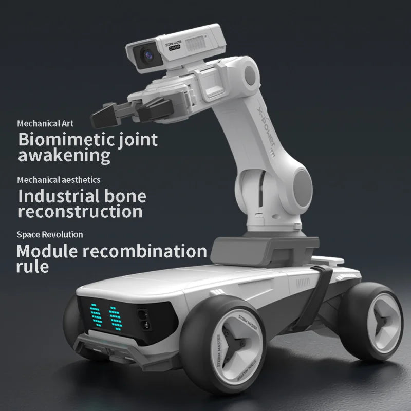 Auto Robot Storm X5 Inteligente RC - Reconocimiento Infrarrojo - Modos Programables - Blanco/Negro - Regalo Educativo para Niños