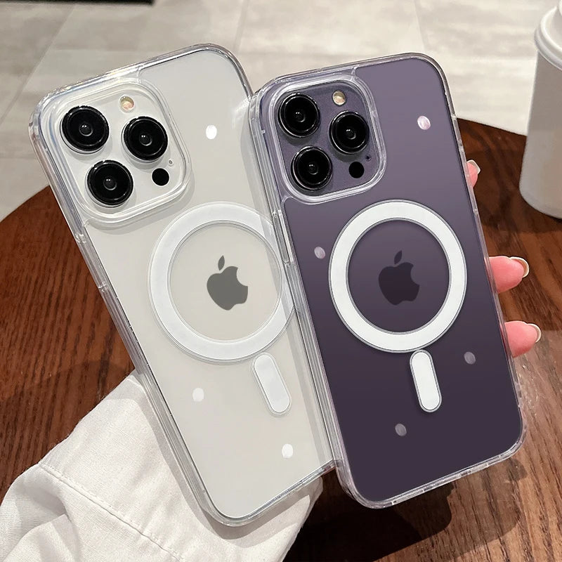 Funda transparente magnética con carga inalámbrica MagSafe – compatible con iPhone 11 a 17
