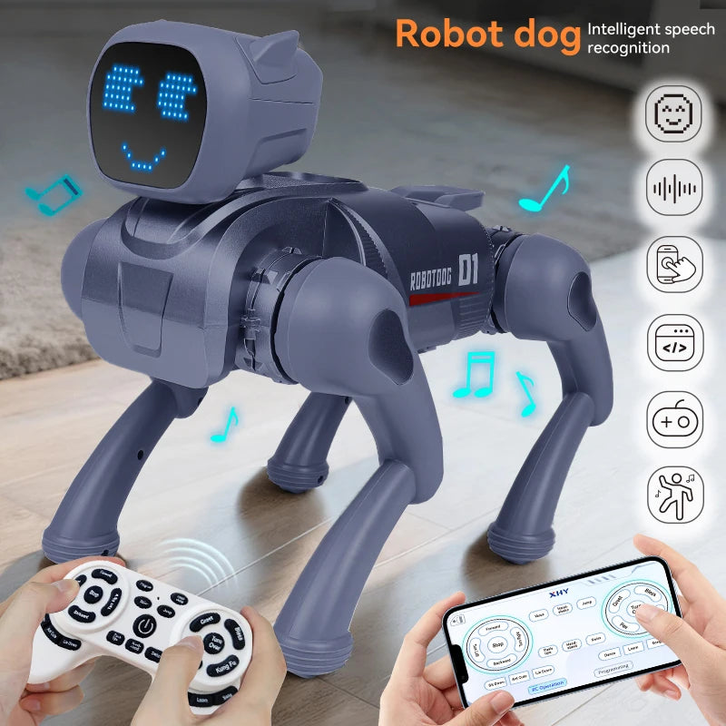 Perro Robot Inteligente - Control Remoto 2.4G y APP - Diálogo por Voz - Programable - Simulación Smart