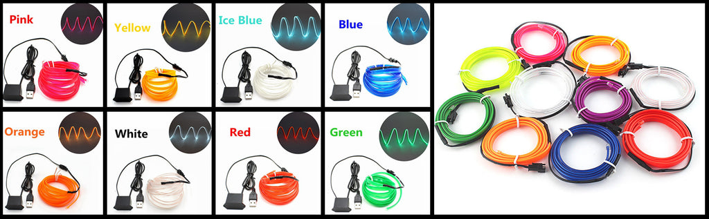 Tira LED interior para auto 5M – luz ambiental flexible y neón USB para decoración