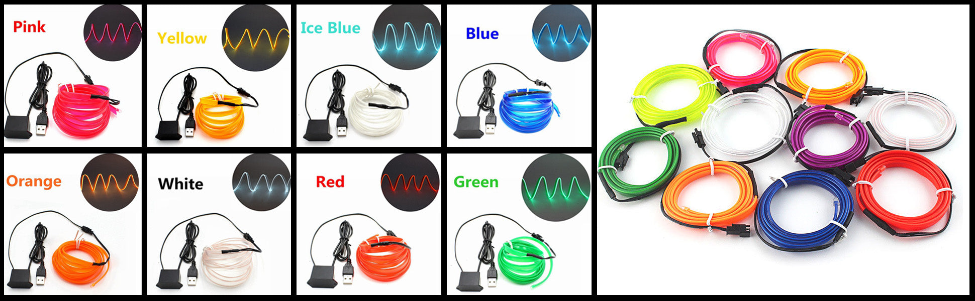 Tira LED interior para auto 5M – luz ambiental flexible y neón USB para decoración