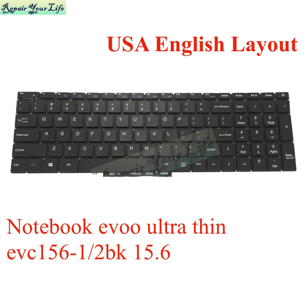 Teclado ultra delgado US LA Latin Brasil – compatible con EVOO EVC156 y modelos PT-BR