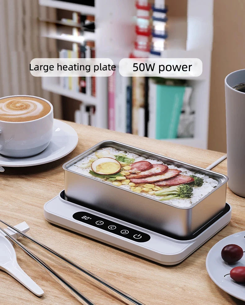 Calentador de Tazas 50W - Placa Caliente Eléctrica - 9 Niveles de Temperatura - Posavasos Calentador - Para Lonchera, Leche, Café - Hogar y Oficina