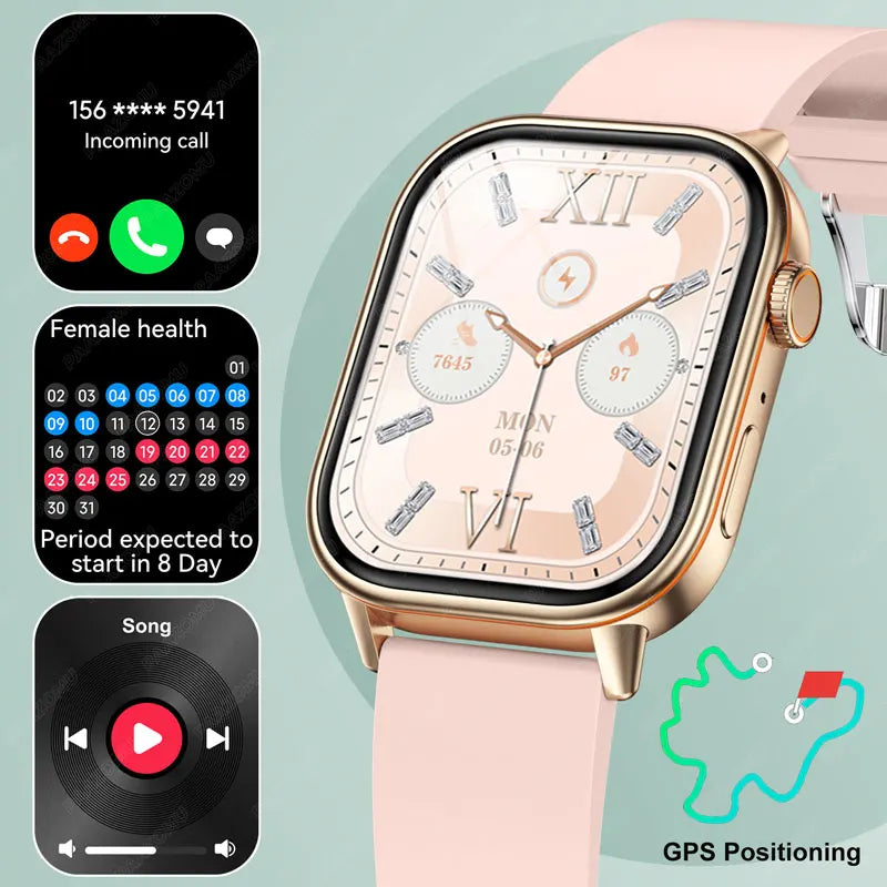 Smartwatch GPS mujer – pantalla 2.01", llamadas Bluetooth y resistente al agua