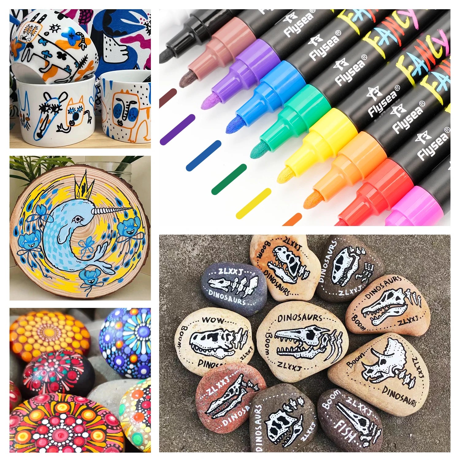 Set de 20 marcadores de pintura al óleo – colores vibrantes, secado rápido y duradero