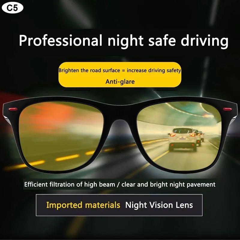 Gafas de visión nocturna polarizadas – marco PC para hombre, deportivas y de conducción