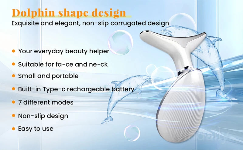 Dispositivo de belleza facial – masajeador para lifting y cuidado del cuello con 7 colores
