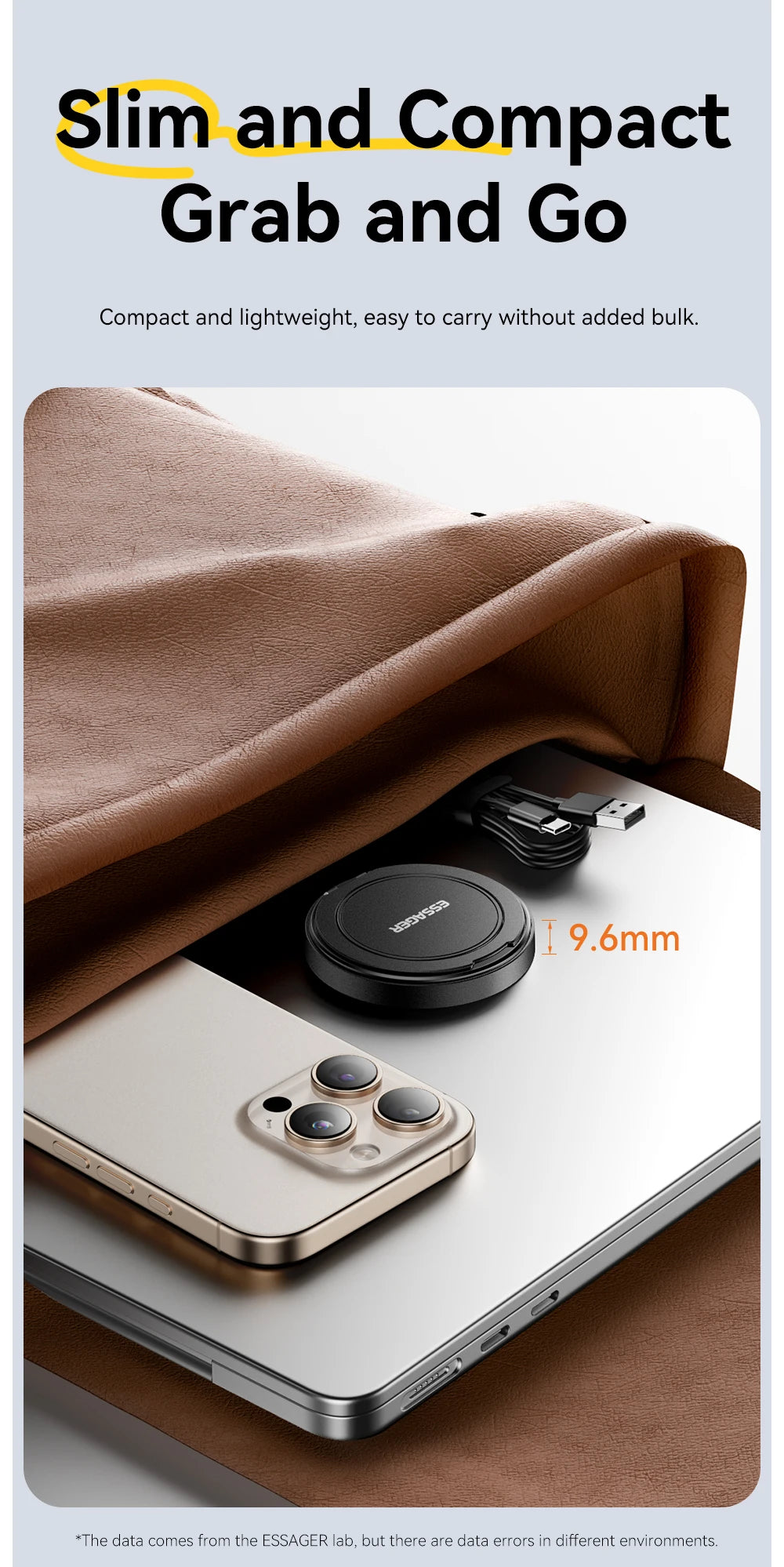 Cargador inalámbrico magnético Essager – 15W rápido con soporte para iPhone y AirPods