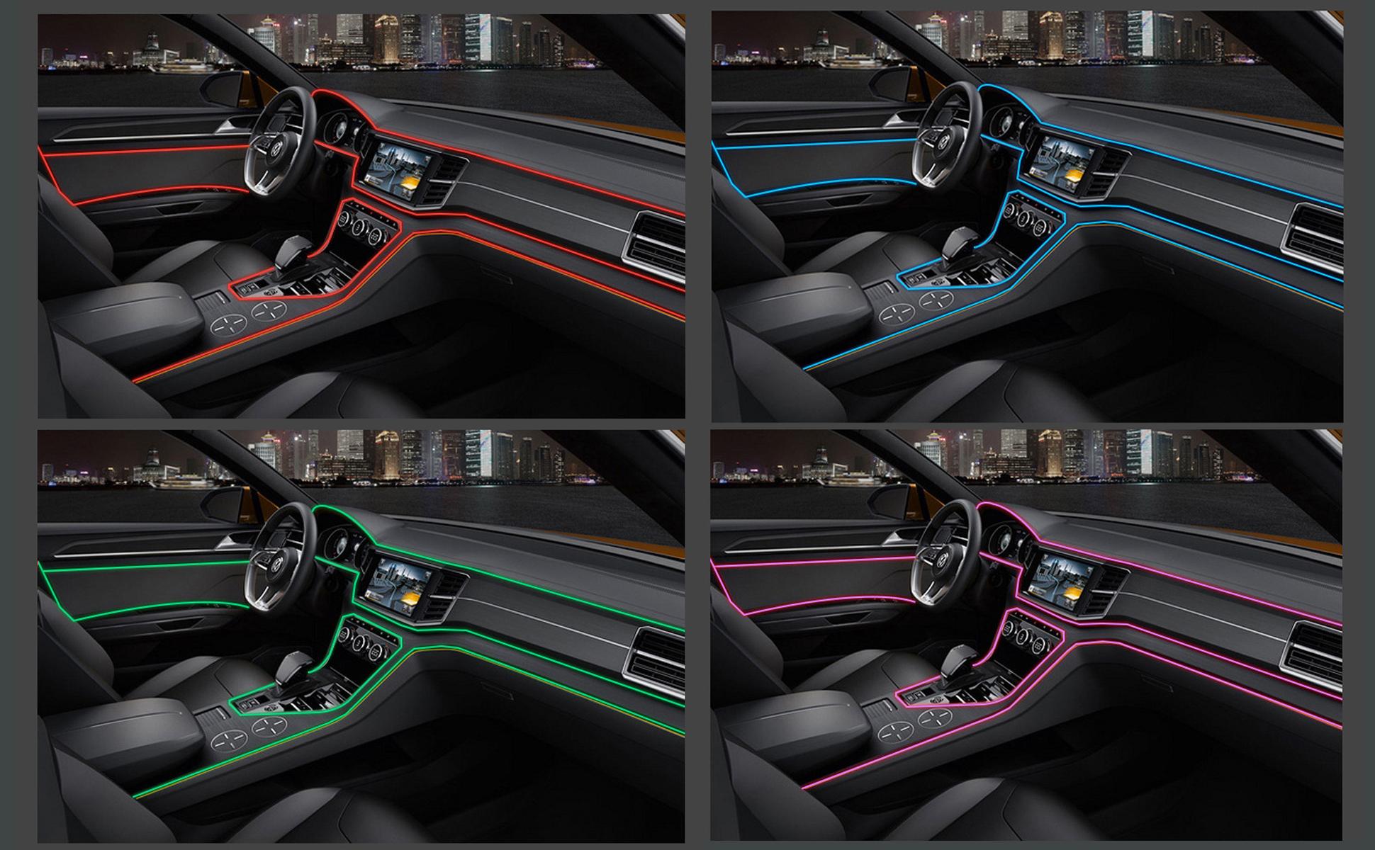Tira LED interior para auto 5M – luz ambiental flexible y neón USB para decoración