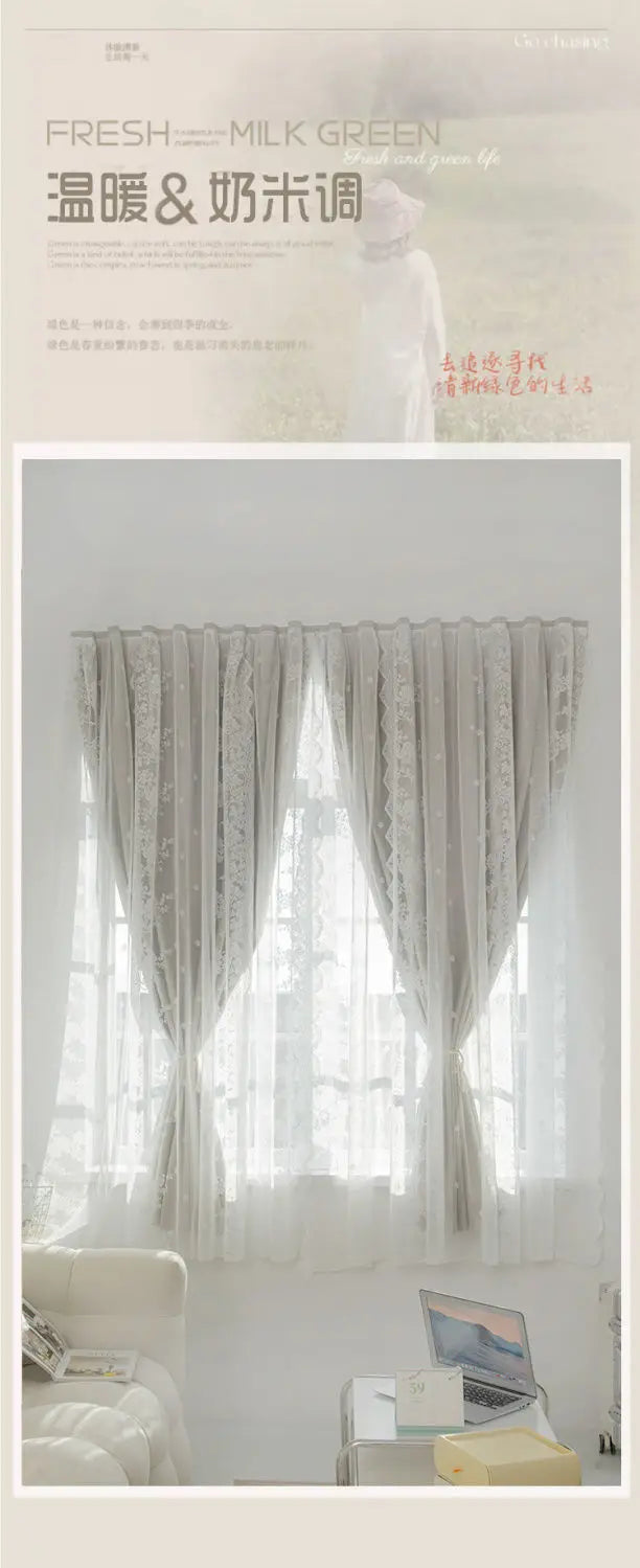 Cortinas blackout para living – bordado en tul, autoadhesivas y modernas