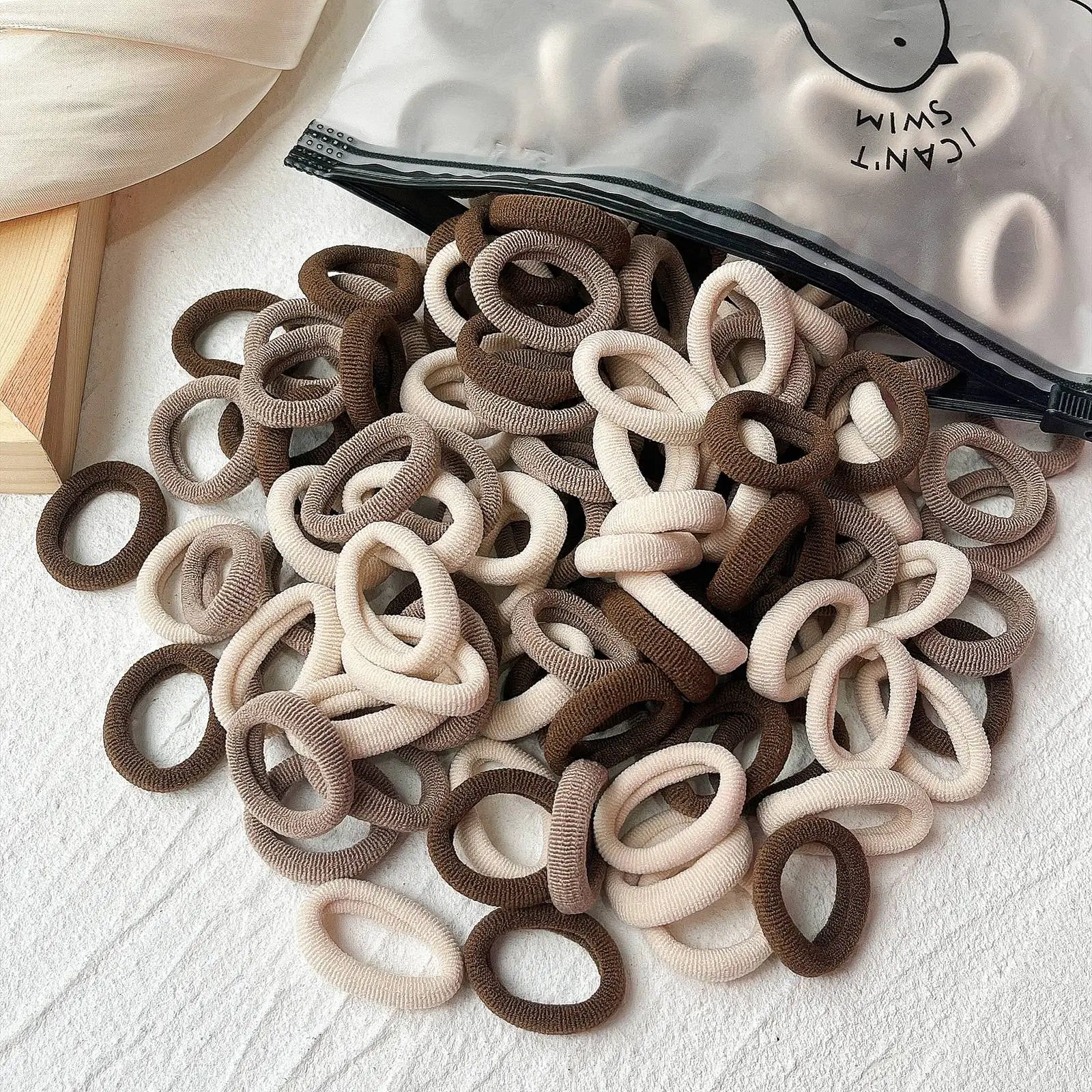 Set de 20/50 ligas elásticas para cabello – scrunchies y bandas de colores para niñas