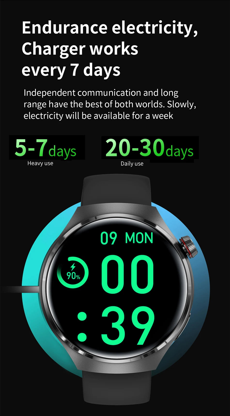 Smartwatch LIGE nuevo – pantalla HD 360*360, monitor de salud y llamadas Bluetooth