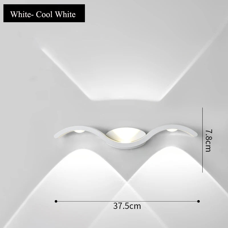 Lámpara de pared LED 9W – impermeable IP65 para interiores y exteriores