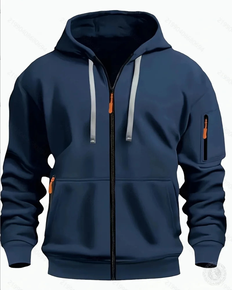 Hoodie hombre moderno – versátil con múltiples bolsillos y diseño simple