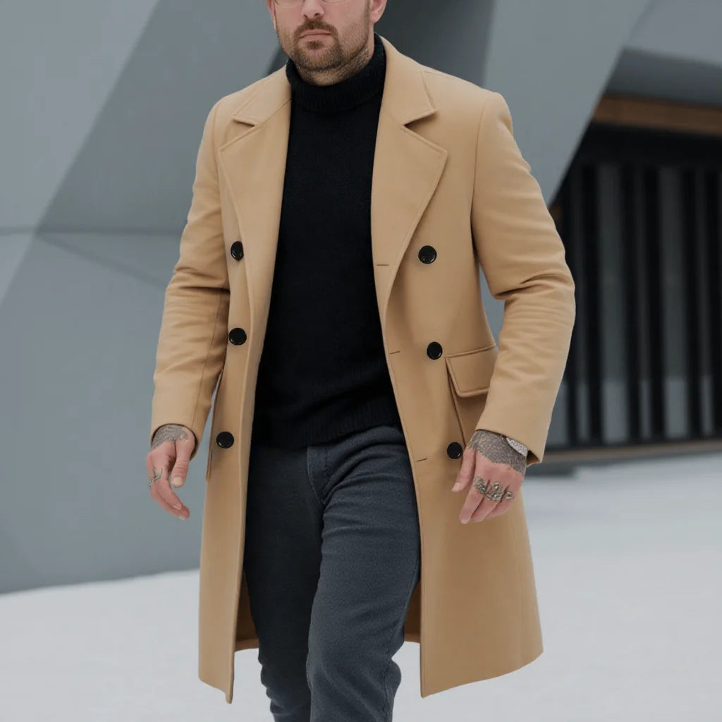 Abrigo de lana doble botonadura – elegante y cálido