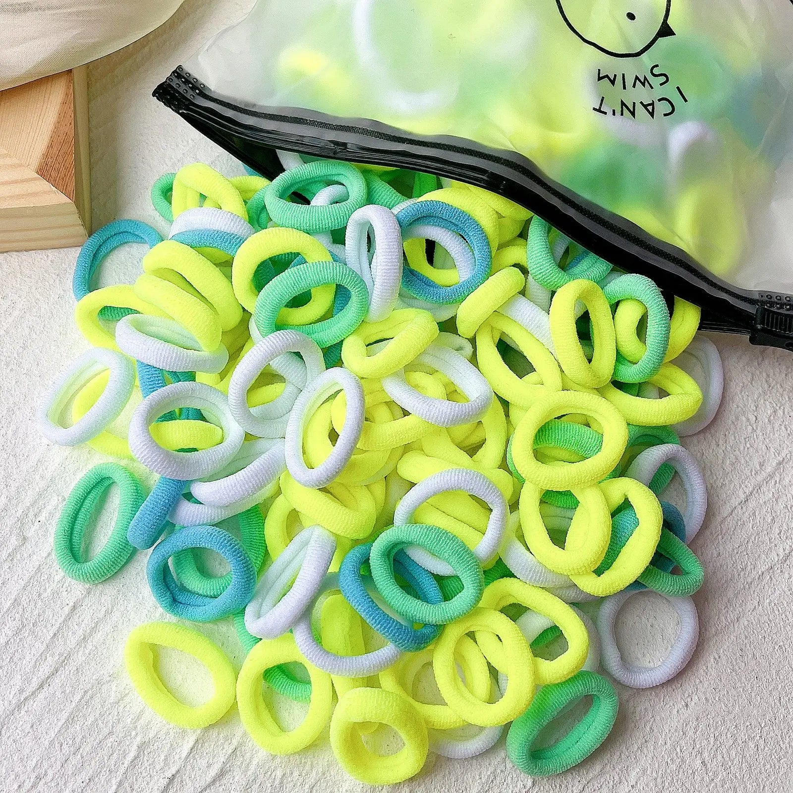 Set de 20/50 ligas elásticas para cabello – scrunchies y bandas de colores para niñas