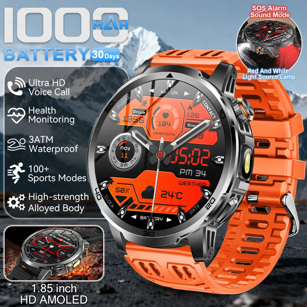 Smartwatch militar T-Rex 3 – pantalla AMOLED 466x466, batería 1000mAh y linterna