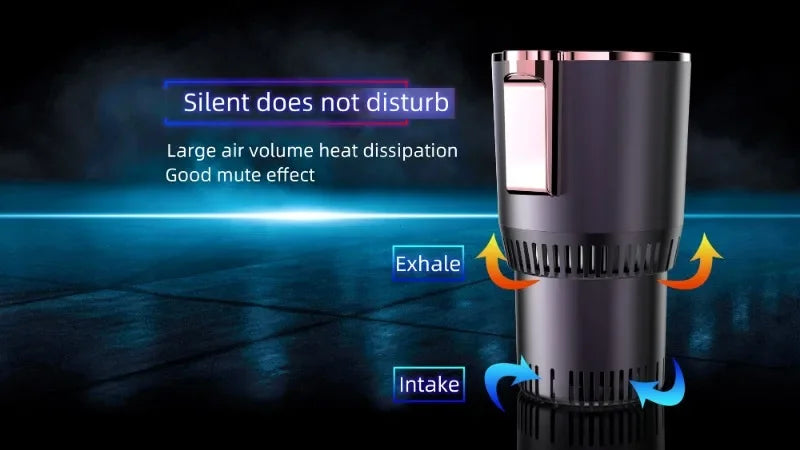 Portavasos Inteligente para Auto 2 en 1 - Enfriamiento y Calentamiento - Refrigeración Rápida - Frío y Caliente - Mini Pantalla Táctil - Para Bebidas, Tazas y Latas